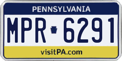 PA license plate MPR6291