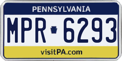 PA license plate MPR6293