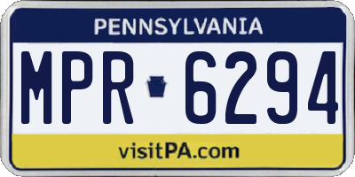 PA license plate MPR6294