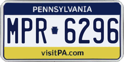 PA license plate MPR6296