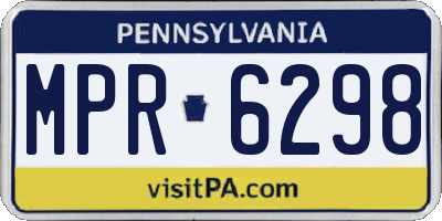 PA license plate MPR6298