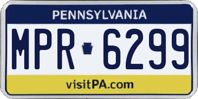 PA license plate MPR6299