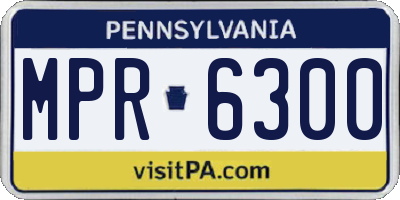 PA license plate MPR6300