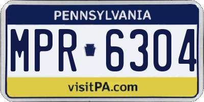 PA license plate MPR6304