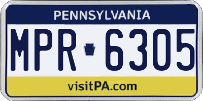 PA license plate MPR6305