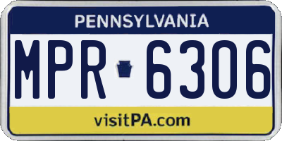 PA license plate MPR6306