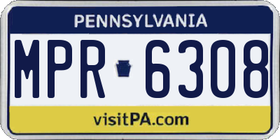 PA license plate MPR6308