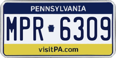 PA license plate MPR6309