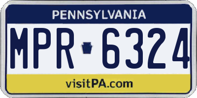 PA license plate MPR6324