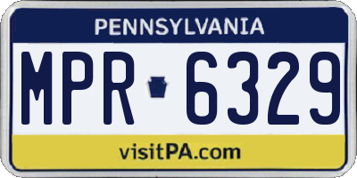 PA license plate MPR6329