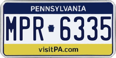 PA license plate MPR6335