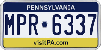 PA license plate MPR6337