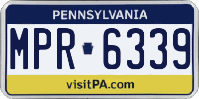 PA license plate MPR6339