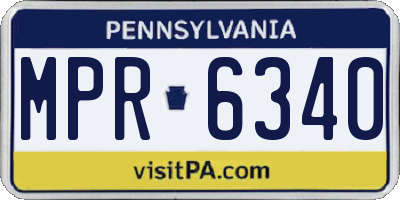 PA license plate MPR6340