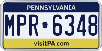PA license plate MPR6348