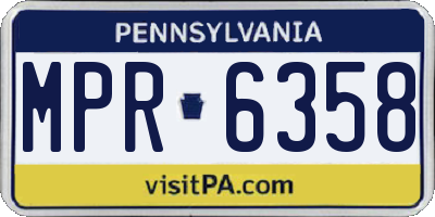 PA license plate MPR6358