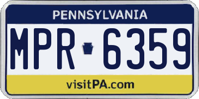 PA license plate MPR6359