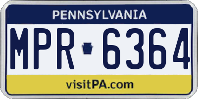PA license plate MPR6364