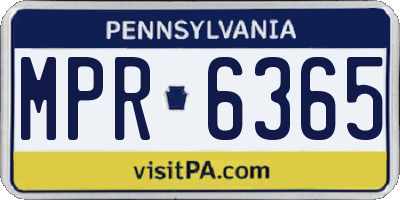 PA license plate MPR6365