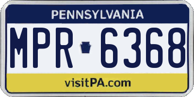 PA license plate MPR6368