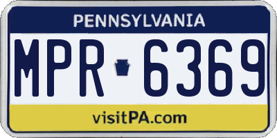 PA license plate MPR6369
