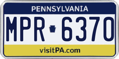 PA license plate MPR6370