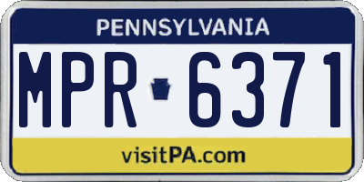 PA license plate MPR6371