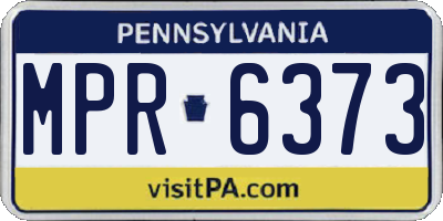 PA license plate MPR6373