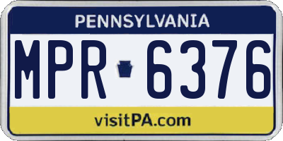 PA license plate MPR6376