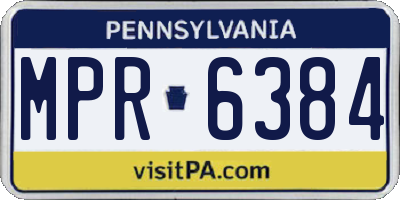PA license plate MPR6384