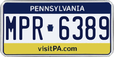 PA license plate MPR6389