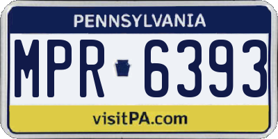 PA license plate MPR6393