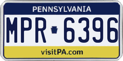 PA license plate MPR6396