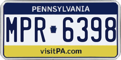 PA license plate MPR6398