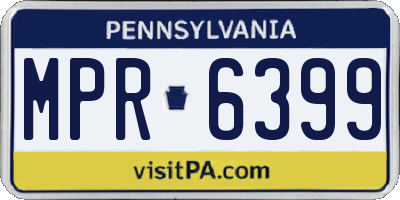PA license plate MPR6399
