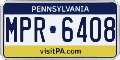 PA license plate MPR6408