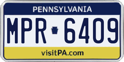 PA license plate MPR6409