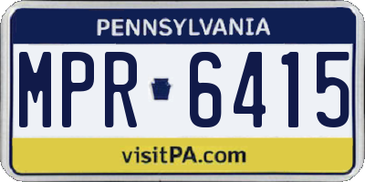 PA license plate MPR6415