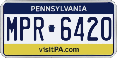 PA license plate MPR6420