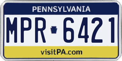 PA license plate MPR6421