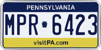 PA license plate MPR6423