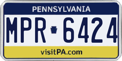 PA license plate MPR6424