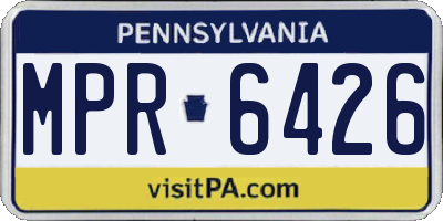 PA license plate MPR6426