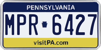 PA license plate MPR6427