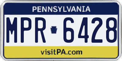 PA license plate MPR6428