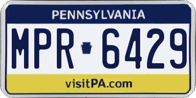 PA license plate MPR6429