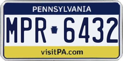 PA license plate MPR6432
