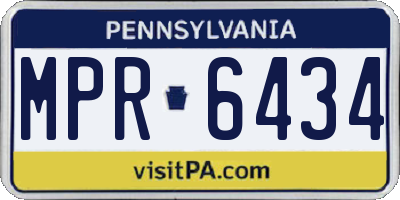 PA license plate MPR6434