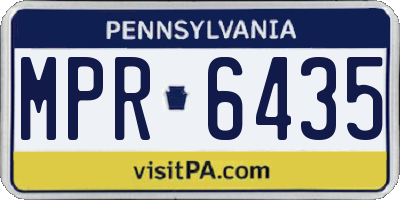 PA license plate MPR6435