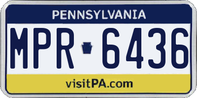 PA license plate MPR6436